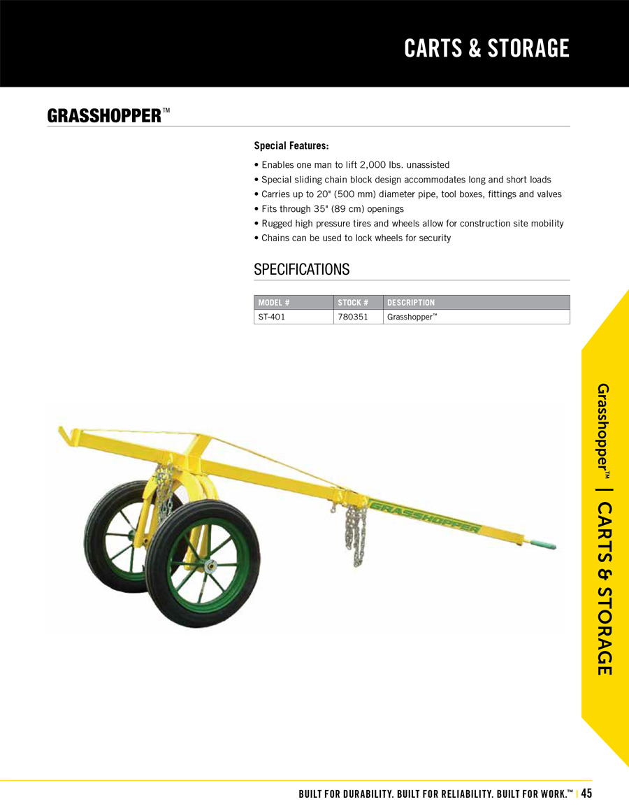 Sumner Grasshopper Cart Technical Specs