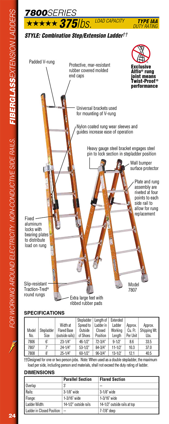 Werner 7800 Series Combination Step/Extension Ladder