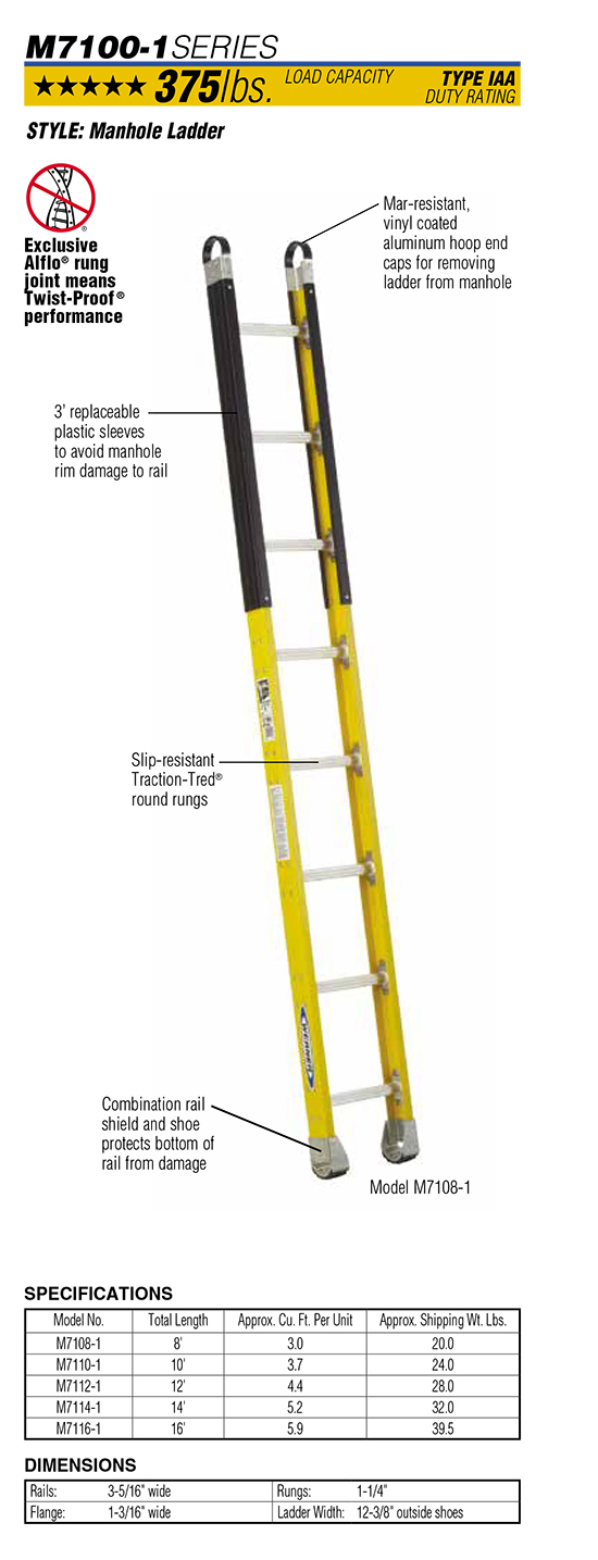 Werner M7100-1 Series Manhole Ladder
