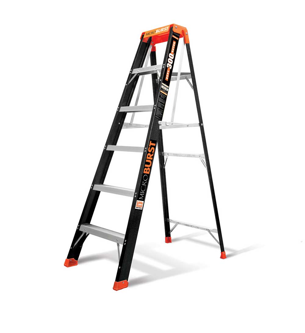 MicroBurst Fiberglass Stepladder - 300 lb. Rating