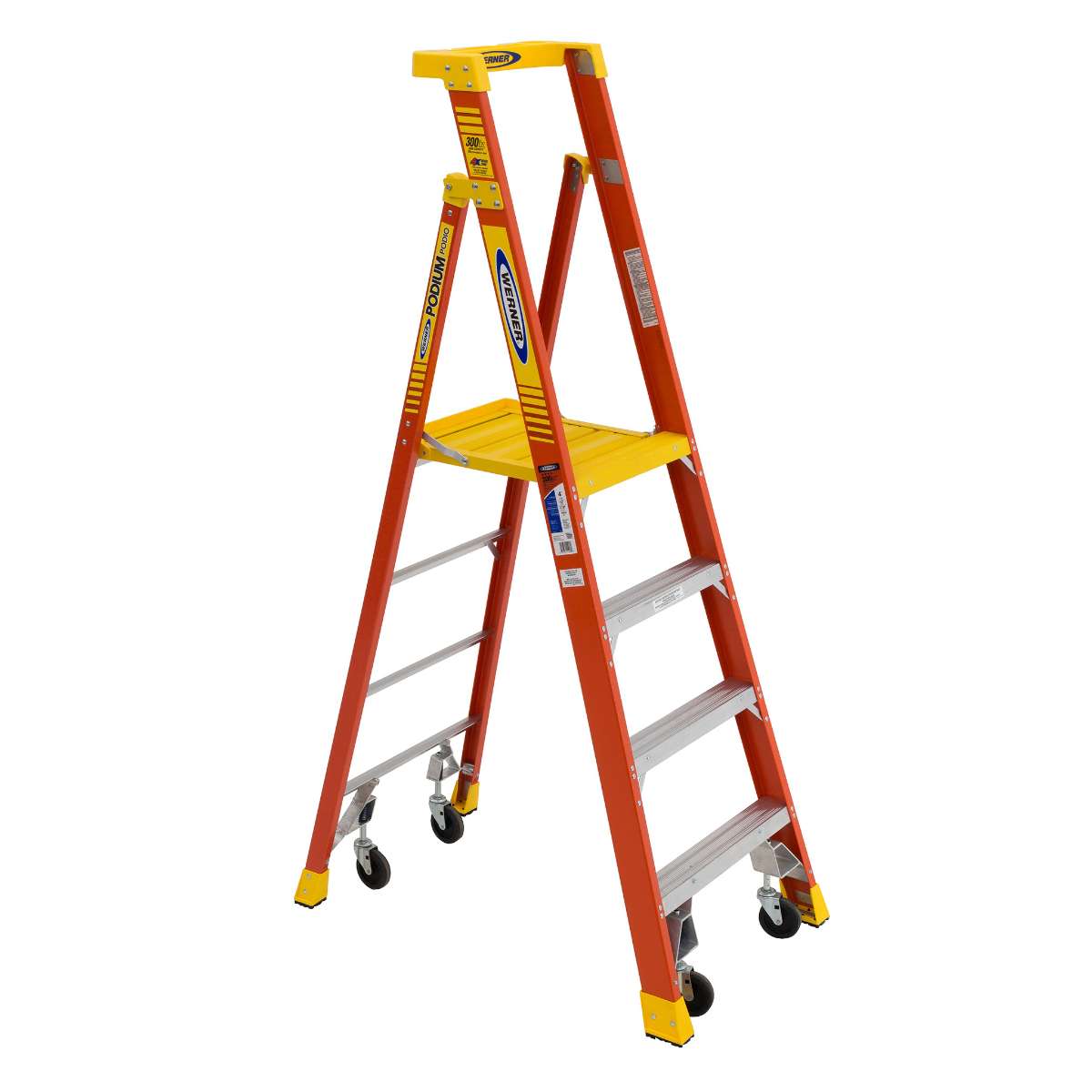 Podium Ladder with Castors - 300 lb. Capacity (PD6200-4C Series)