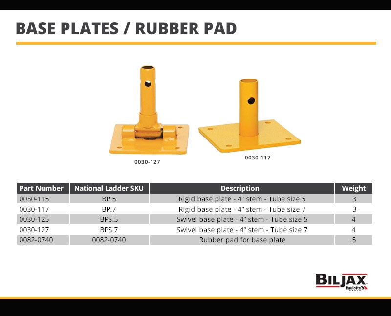 Bil-Jax Brace Plates Tech Specs