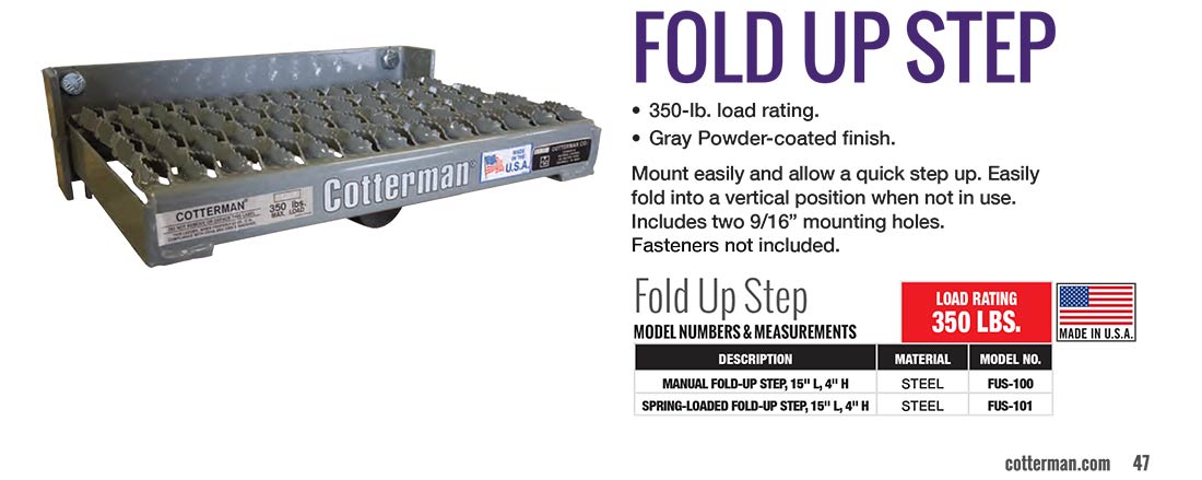 Cotterman Fold Up Step Technical Specs