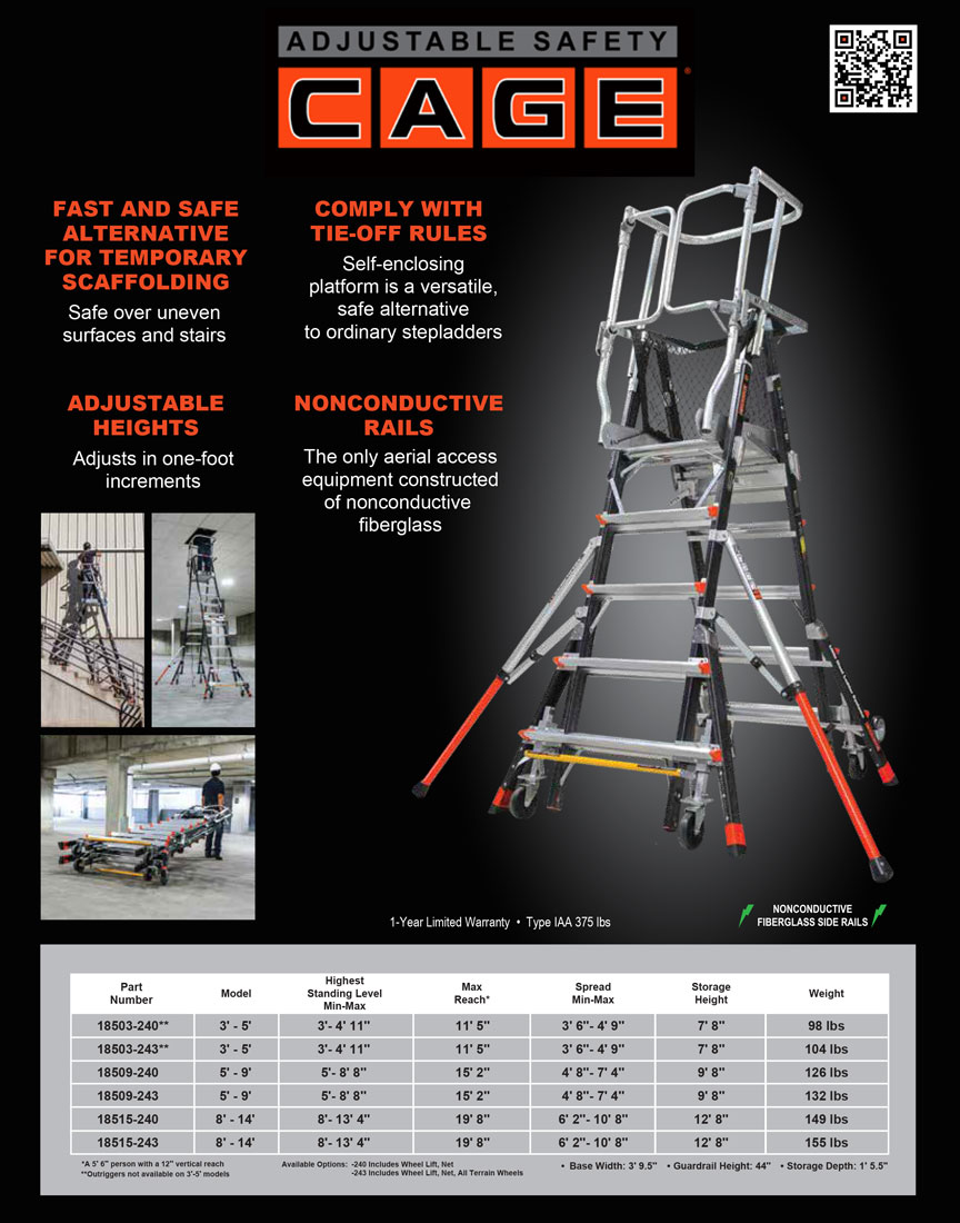 Little Giant Adjustable Safety Cage Technical Specifications