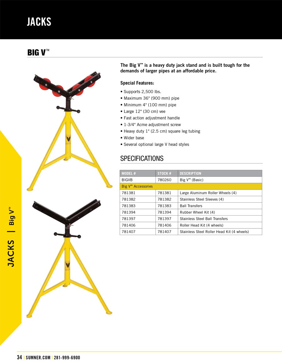 Sumner Big V Technical Specs