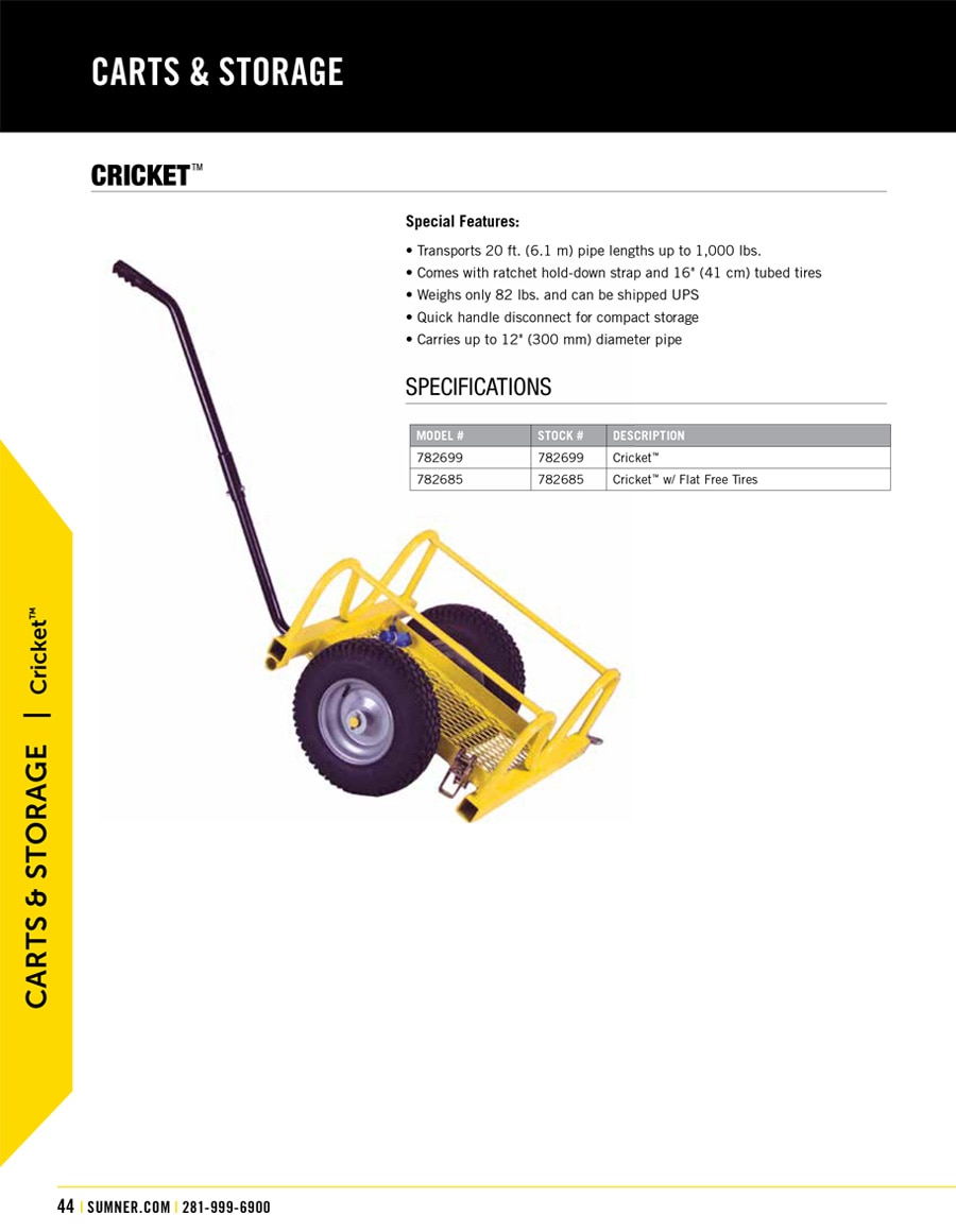 Sumner Cricket Cart Technical Specs