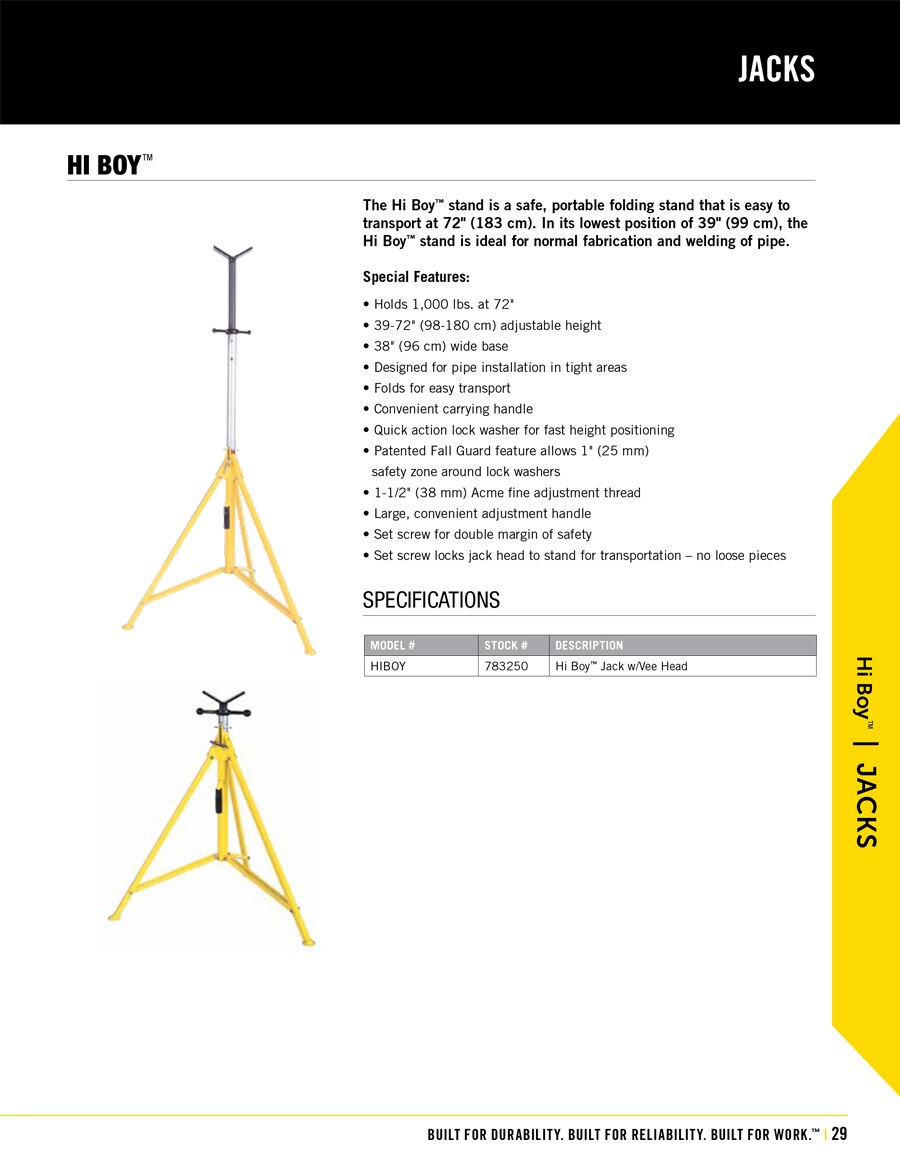 Sumner Hi-Boy Technical Specs