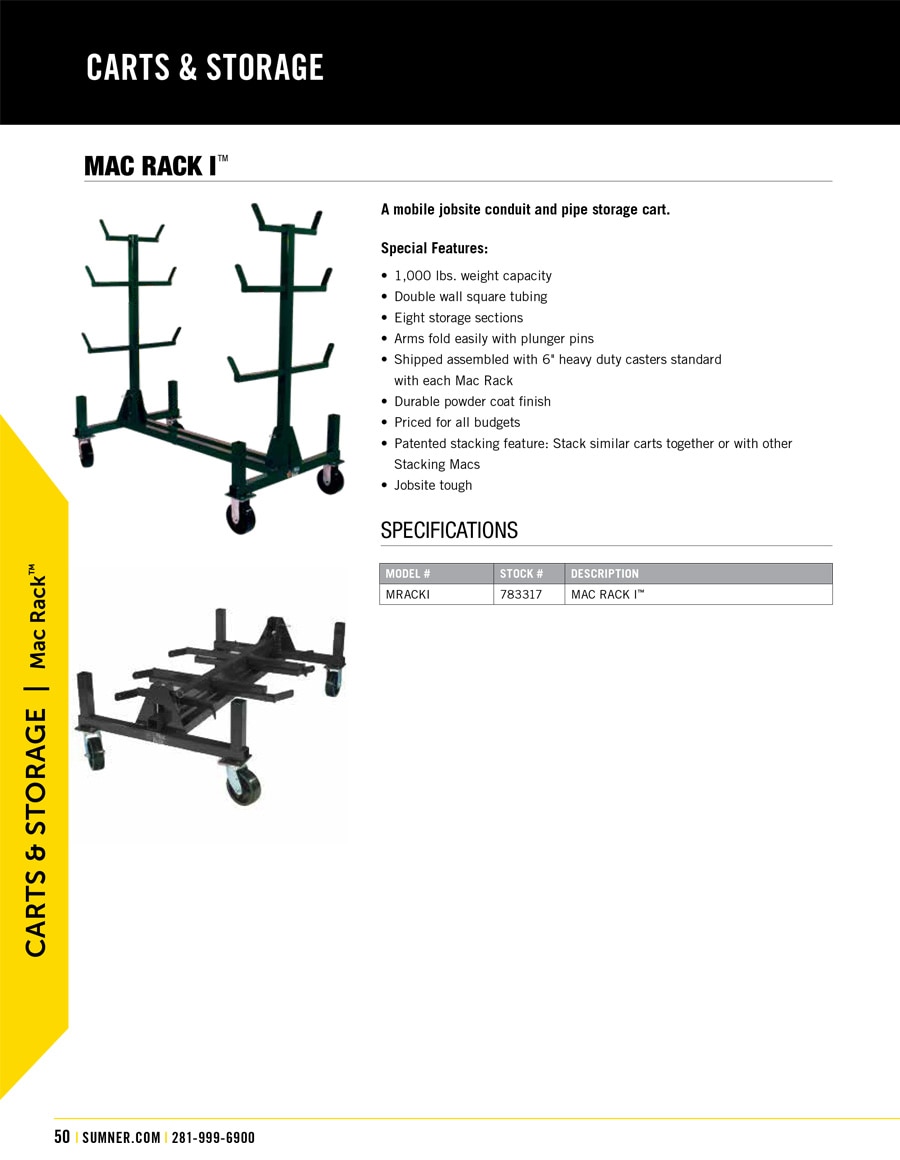 Sumner Mac Rack I Technical Specs