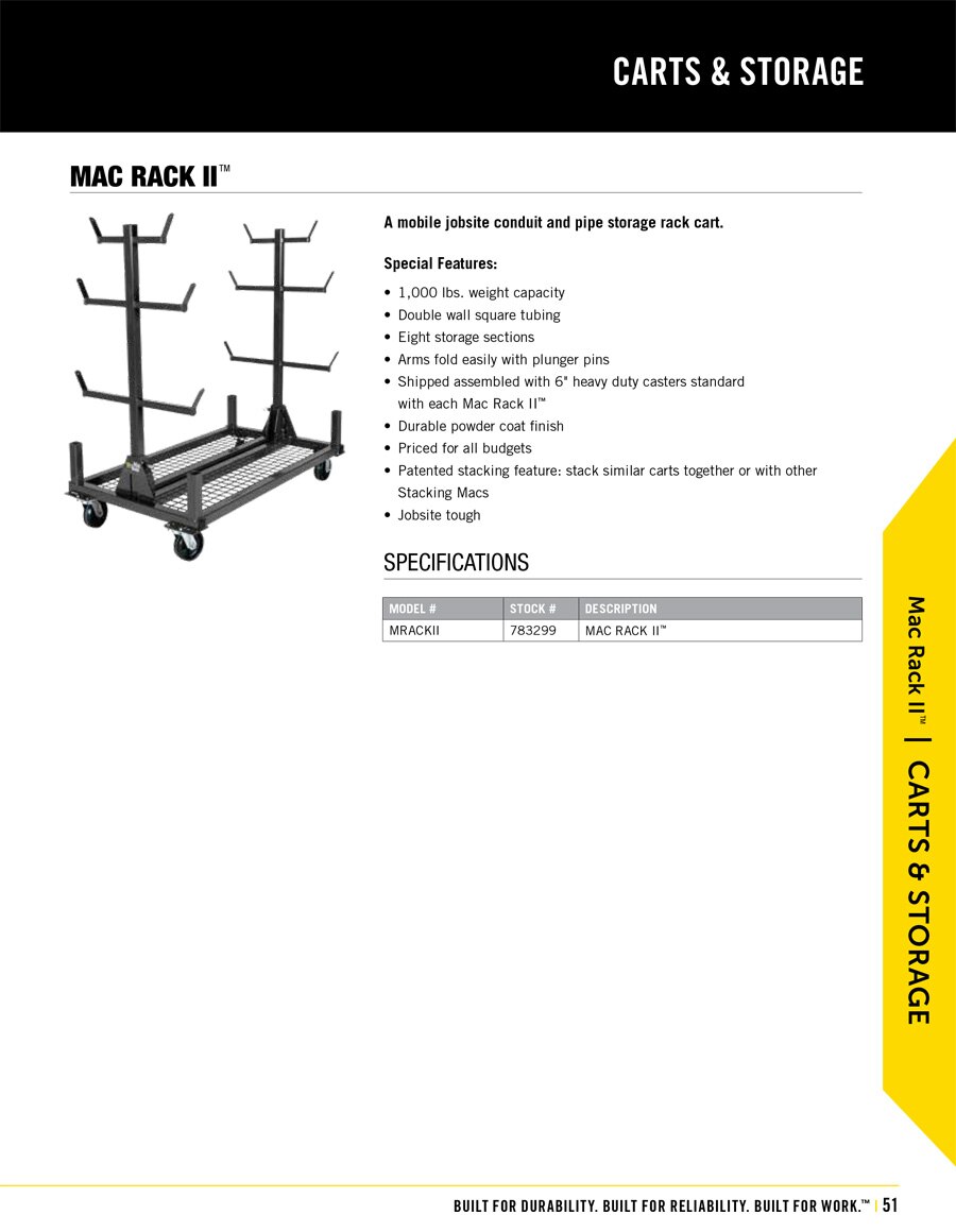 Sumner Mac Rack II Technical Specs