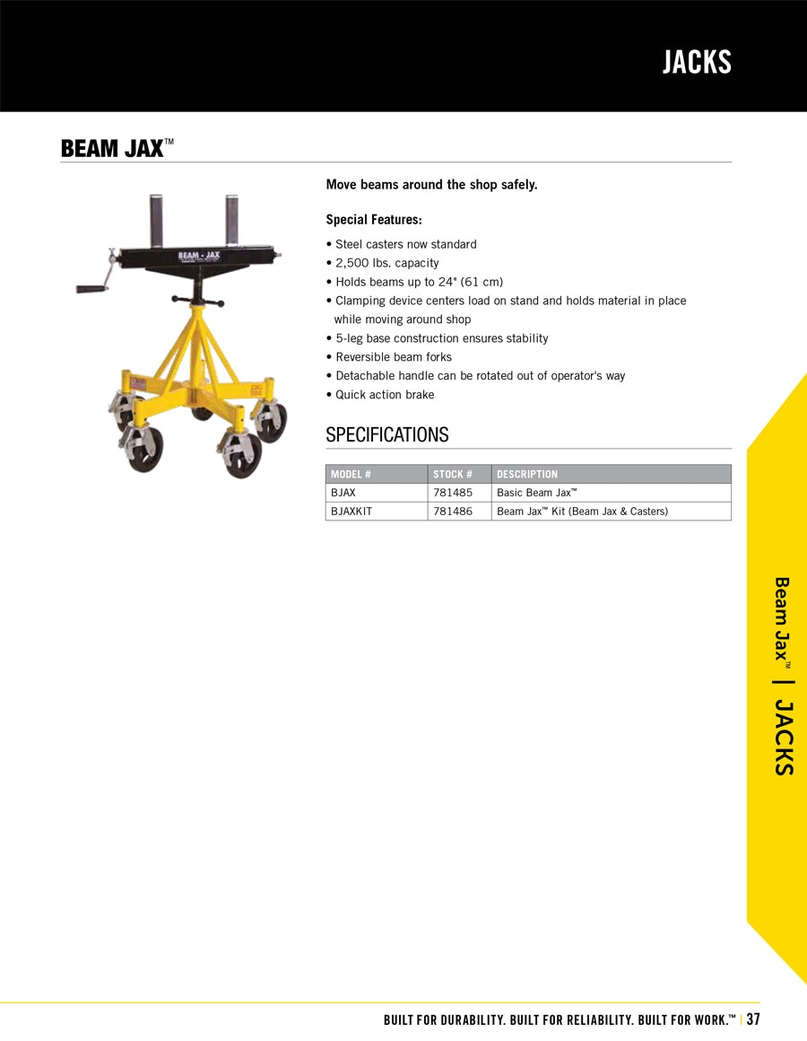 Sumner Beam Jax Technical Specs