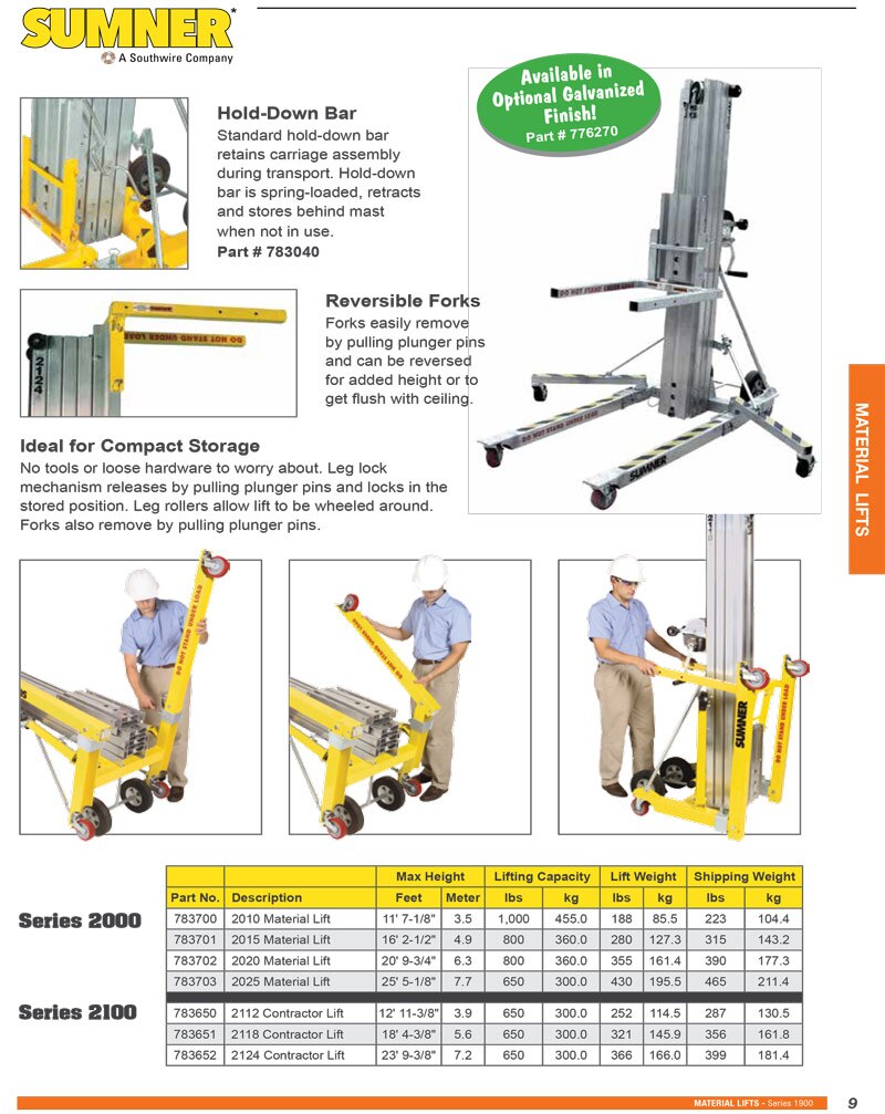 Sumner 2100 Series Contractor Lift