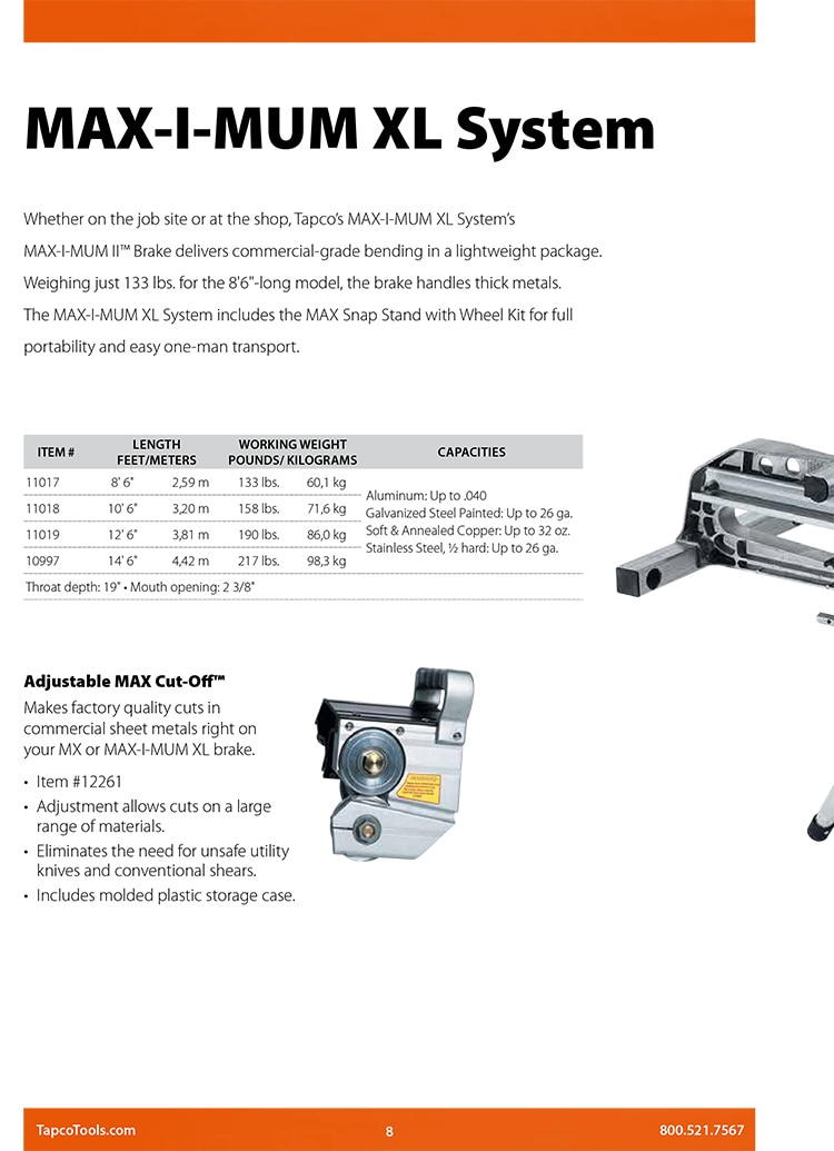  Tapco MAXIMUM-XL Technical Specs