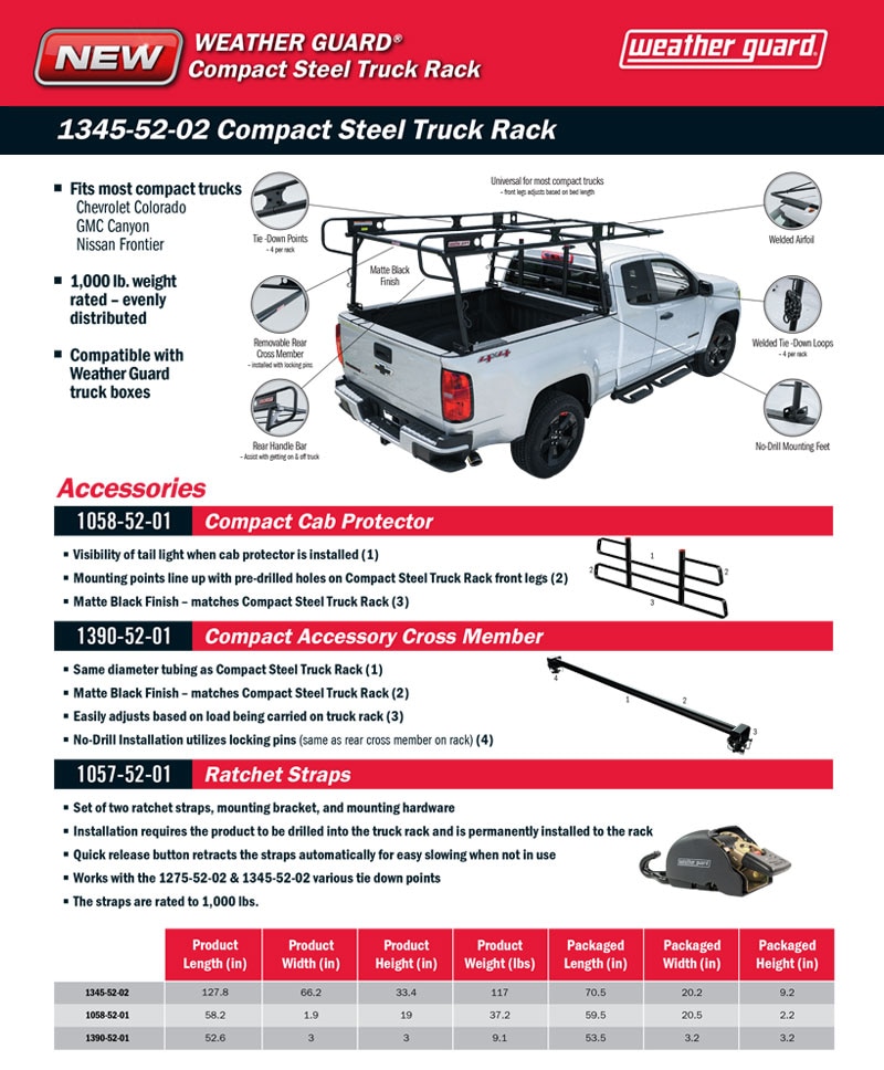 Weather Guard Compact Steel Truck Rack