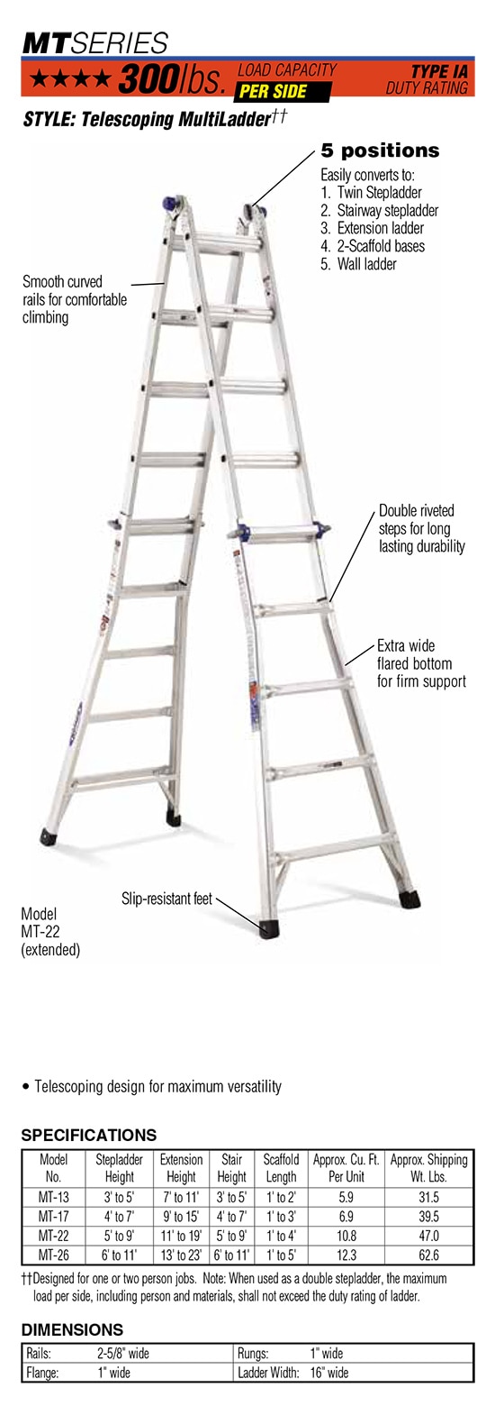 Werner MT Series Telescoping MultiLadder