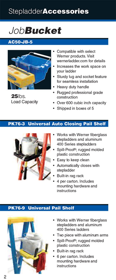 Werner Stepladder Accessories Job Buckets