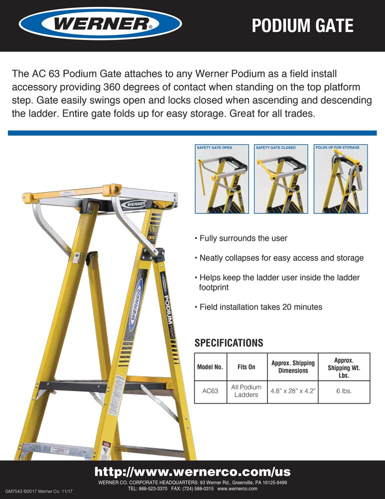 Werner AC63 Podium Gate