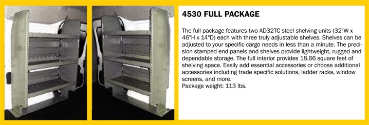 Adrian Steel TRANSIT CONNECT - Base Shelving Package