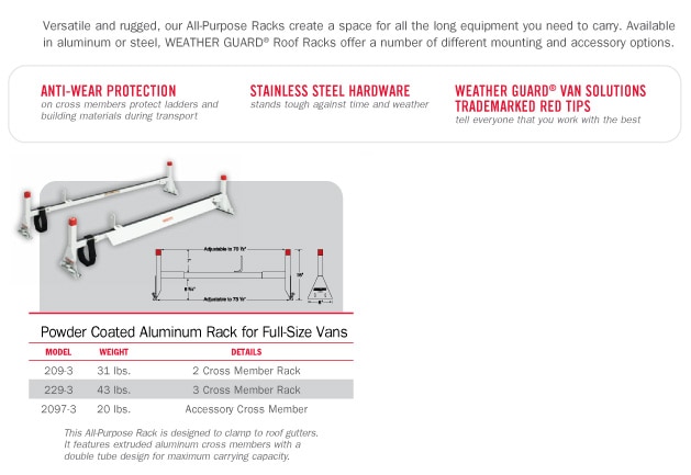 Weather Guard All-Purpose Rack Full Size Van