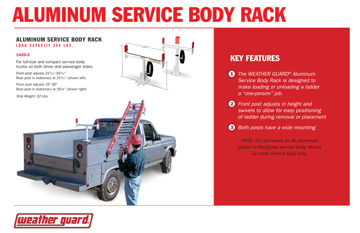 Weather Guard Aluminum Service Body Rack