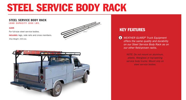 Weather Guard Steel Service Body Rack