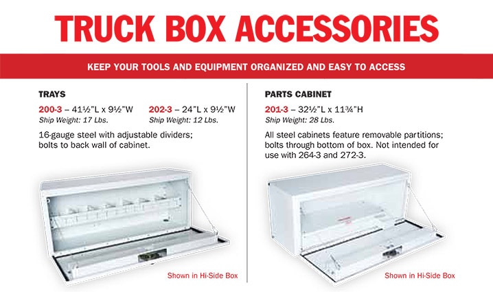 Weather Guard Truck Hi-Side Box Accessories 200-3 201-3 202-3