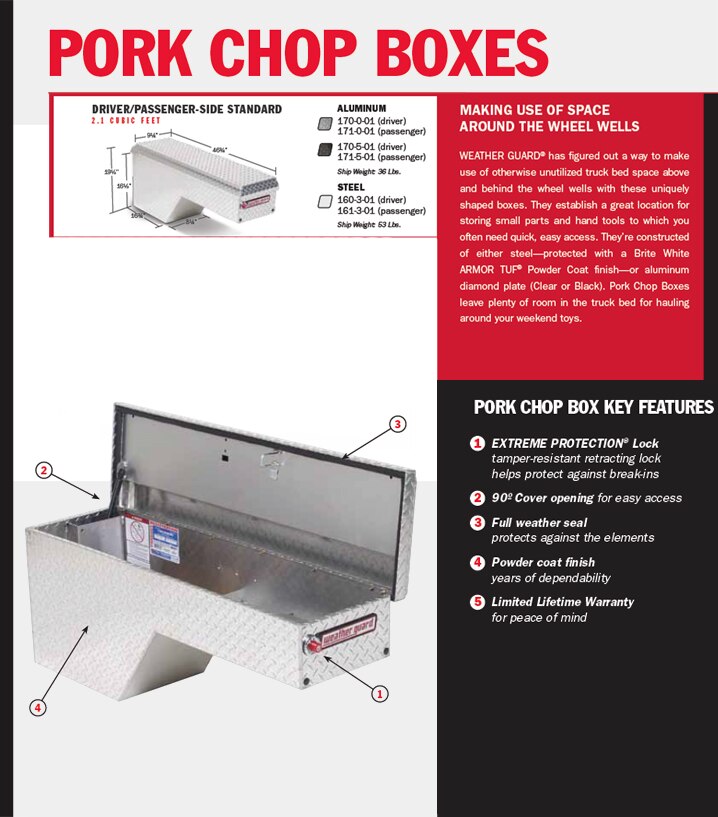 Weather Guard Aluminum Pork Chop Box Driver Passenger Side