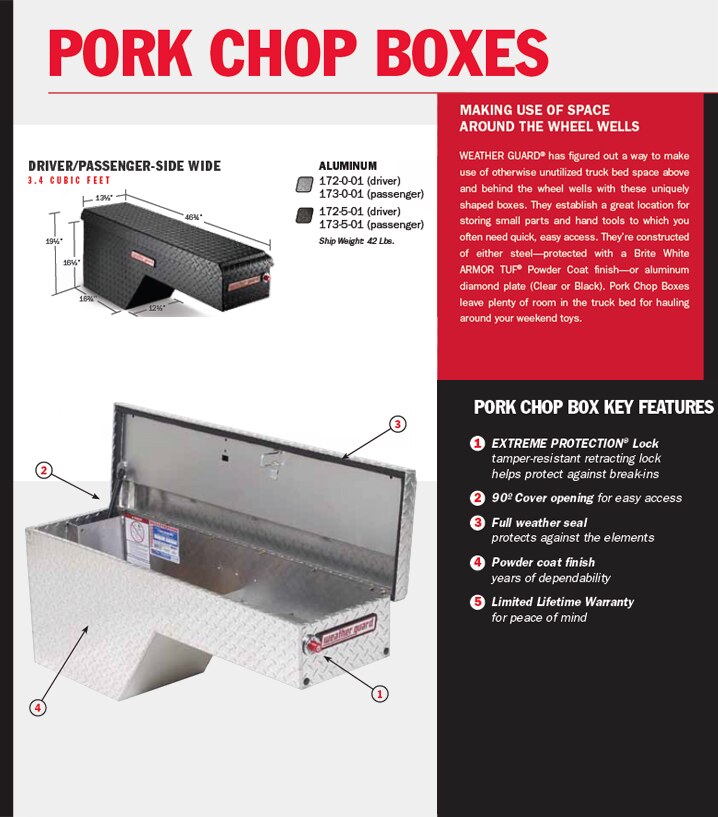 Weather Guard Aluminum Pork Chop Box Black Passenger