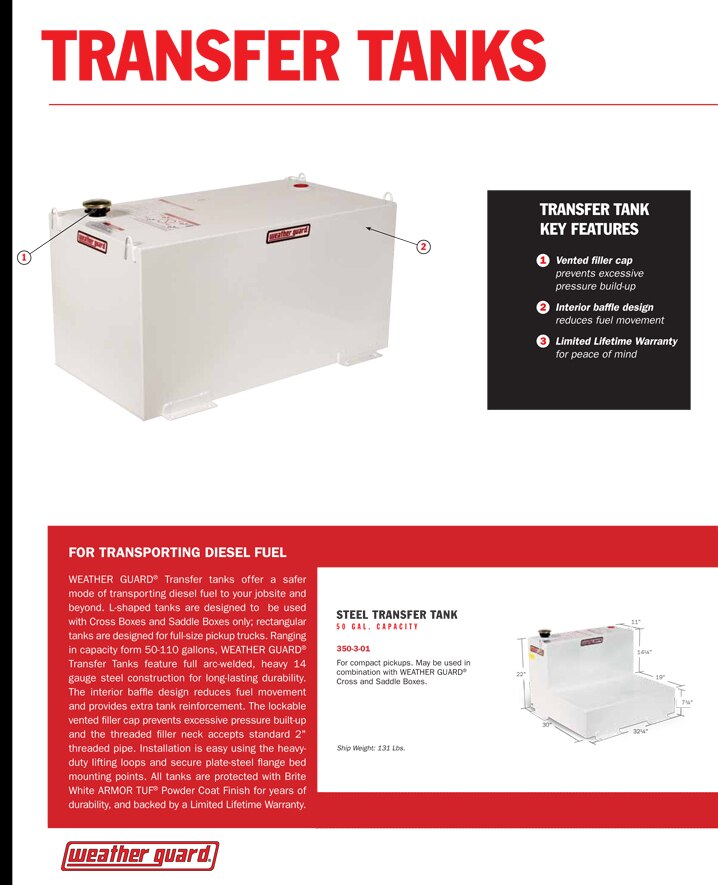 Weather Guard Liquid Transfer Tanks Model 350