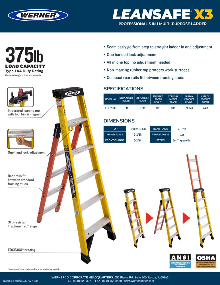 Werner DP6200 Series Dual Purpose Ladder