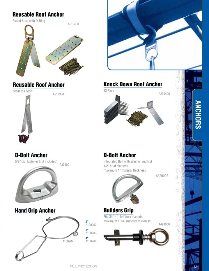  Reusable Roof Anchor (Plate Steel with D-Ring)