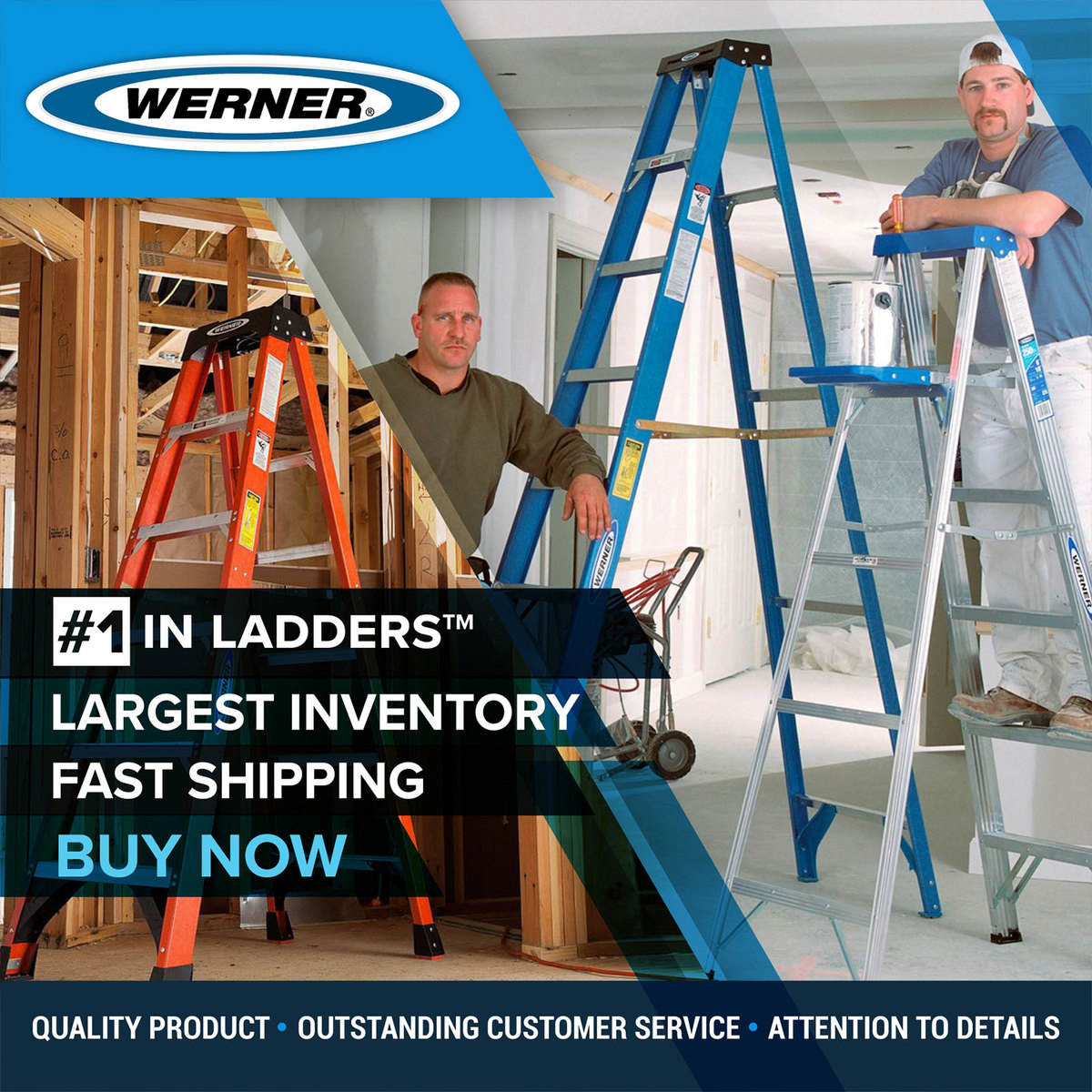 Werner No.1 in Ladders and Largest Inventory And Fast shipping.